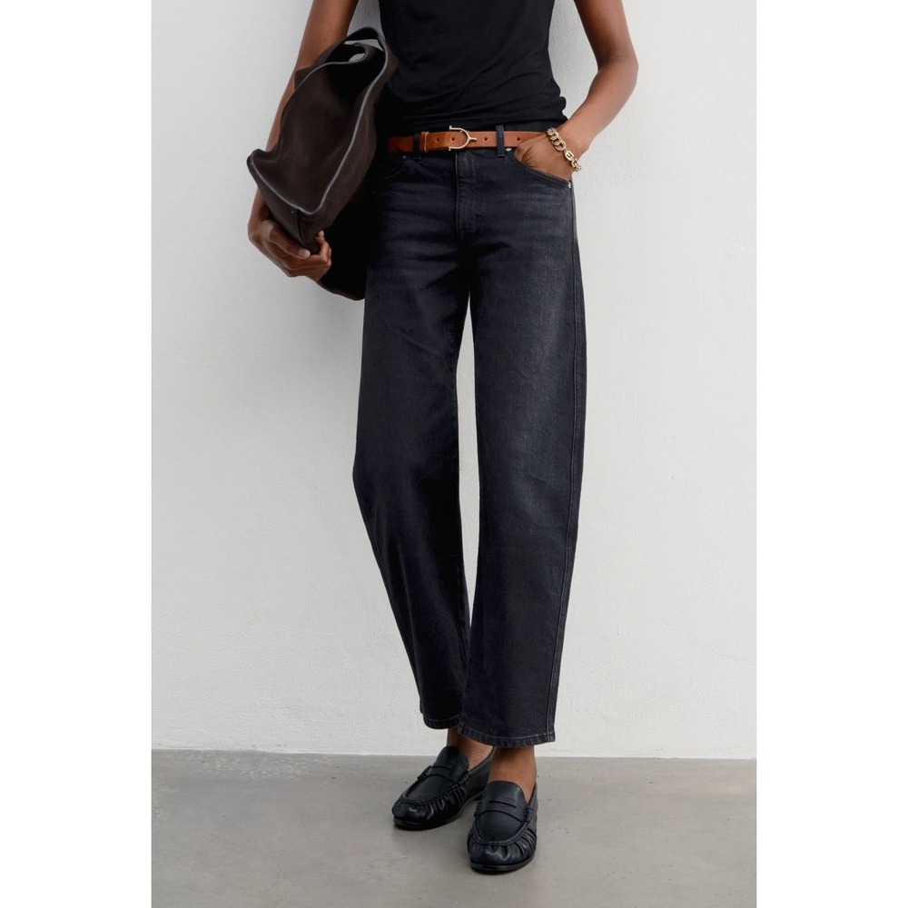 AYR The Knockout Barrel Leg 28 Film Noir Jeans Cropped Denim
